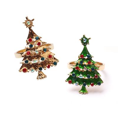 China Wholesale Viable Christmas Tree Napkin Ring Hotel Table Festival Decoration Napkin Holder for sale