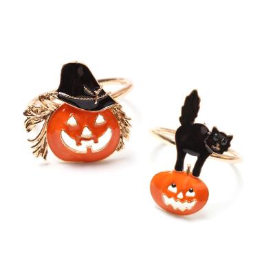 China Wholesale Viable Enamel Pumpkin Halloween Towel Ring Button Hotel Party Decorations for sale