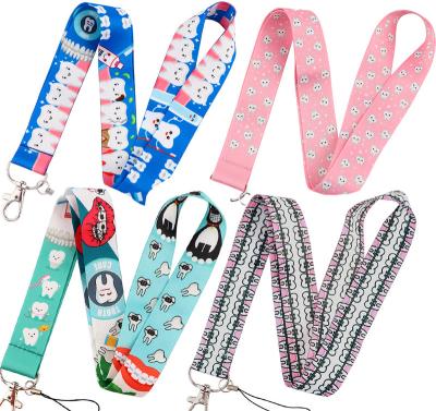 China Cute Teeth Lanyard Badge Lanyard Strap Lovely Souvenir Dentist Cartoon Mobile Phone Key Chain For Keys ID Badge for sale