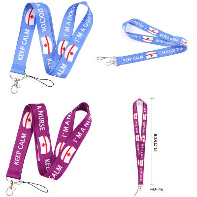 China Medical Doctor Lanyard Nurse Keepsake/Gift/Mobile Accessory Wholesale Polyester For Keys Design Badge Holder Staff Cards Lanyard for sale