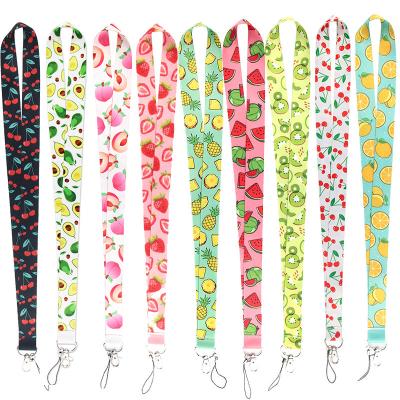 China Creative Souvenir/Gift Fruit Lanyards Key Chain Pineapple Kiwi Strawberry Grape Lanyard Cherry Avocado Watermelon For ID Badge Holder for sale