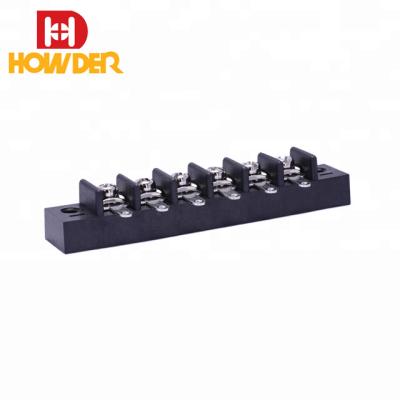 China Wire Connecting 10.0 Mm Horizontal Fence Black Connector Terminal Block for sale