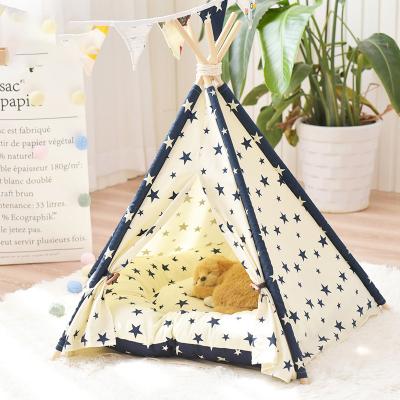 China Travel Pet Teepee Tent House Cage Pet Tent Animal Kennel Small Portable Soft Collapsible Pet Playpen for sale