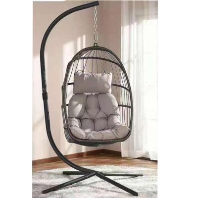 China Modern Outdoor Hanging Plant Patio Rattan Swing Bed Patio Garden Egg Chair Patio Hanging Basket for sale