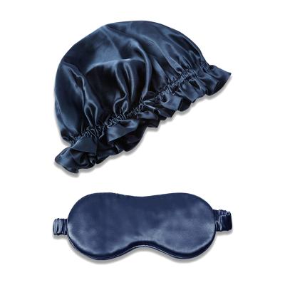 China Eco-friendly production Double-layer plain crepe satin satin scrunchies professional silk anti-aging hat for sale