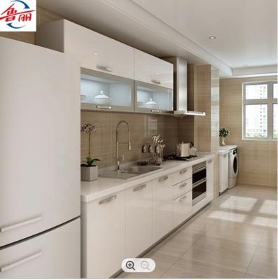 China PANEL European Kitchen Storage Cabinet Sets Gray Glossy Kitchen Cabinets Modern Designs for sale