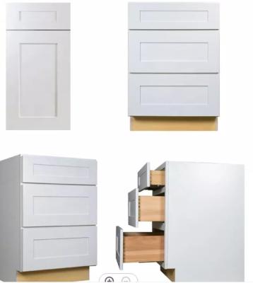 China Modern Design Modern Wood Kitchen Furniture Shaker White Kitchen Cabinets MDF Cabinet en venta