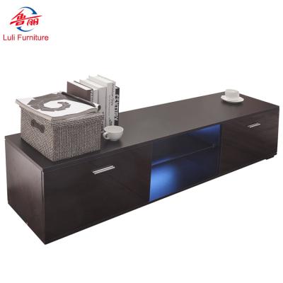 China Adjustable Luxury Coffee Mdf Wood Storage Table (Height) Table Furniture Modern Led TV Stand Cabinet en venta