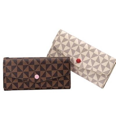 China Famous Brand New Arrival Short Flower Design Waterproof Female Classic Wallet Card Holder Clip Multifunctional Triple Wallet Coin Purse for sale