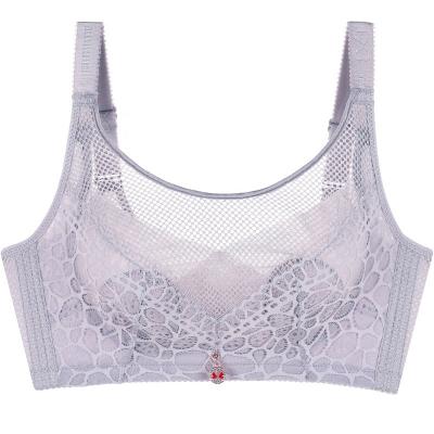 China Ultra Thin QUICK DRY Free Large Size Crystal Cup Wire Breathable Push Up Bra Adjusting Visually Slimmer Bralette Top Women Support for sale