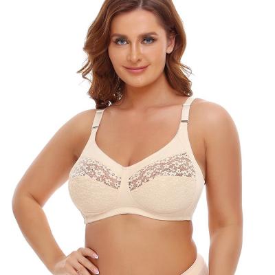 China Seamless Seamless Women Plus Size BCDE Wireless Lace Stitching Bralette Adjustable Strap Thin Cup Sports Bras for sale