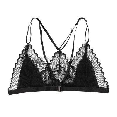 China QUICK DRY Plus Size Fashion Lace Sexy Lift Up Bralette For Women Front Buckle Breast Vest Large Visually Breathable Comfortable Bra for sale