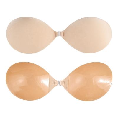 China Hot Selling Seamless Plus Size Bra Silicone Trim Lift Up Lift Up Round Cup Strapless Backless Invisible Adhesive Bra for sale