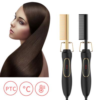 China Home Us Plug Hair Straightening New Therpy Curler Straightener Travel Electric Hot Comb for sale