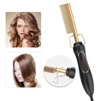 China Home Ceramic Flat Steam Iron Comb Permanent Brush Straightening Hair Straightener for sale