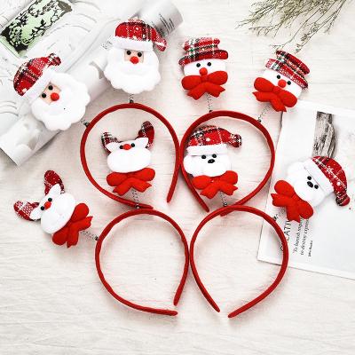 China Free Shipping Eco-Friendly Adult Reindeer Santa Snowman Christmas Newest US UK Christmas Kids Child Party Headband Party Hats Decoration for sale