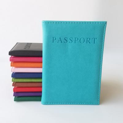 China 2021 Hot Selling High Quality Custom Waterproof Blocking Minimalist Vertical Wallet PU Passport Holder Leather Cover For Travel for sale