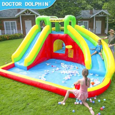 China New Fashion Doctor Dolphin Water Slide Water Gun Jet Jump Castle With Inflatable And Nylon Pool Manufacturer In China for sale