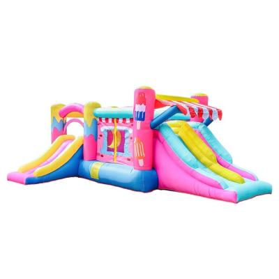 China PVC Tarpaulin And Oxford Cost PVC Giant Panda Dinosaur Inflatable Slide Slide N Slip Frozen Castle Kids Cheap Inflatable Water Slide For Sale for sale