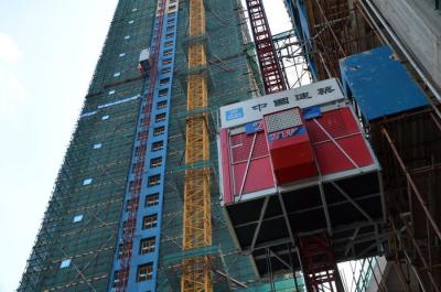 China vorübergehende Bau-Aufzüge 58m/Min Building Construction Hoist 500m zu verkaufen