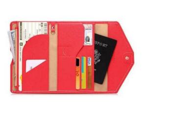 China Eco Friendly PU Leather Travel Wallet For Passport And Tickets 18x12.5x2.5cm for sale