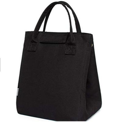 Chine Sac réutilisable minimaliste noir de refroidisseur, sac isolé pliable de déjeuner d'emballage à vendre