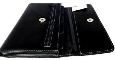 China Black PU Travel Ticket Wallet , Water Resistant Travel Document Organizer Wallet for sale