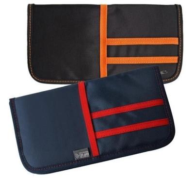 China Custom Travel Ticket Wallet , 600D Polyester Passport Travel Document Holder for sale