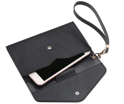 China Personalized PU Leather Passport And Phone Holder With Polyester Lining for sale