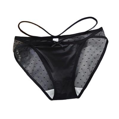 China Sexy Anti-Wrinkle Underwear Low Waist Ice Silk Ladies Panties for sale