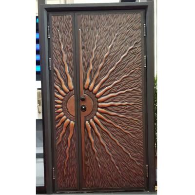 China Top Quality Modern European Armored Doors Design Security Cast Aluminum Golden Bulletproof Exterior Door for sale