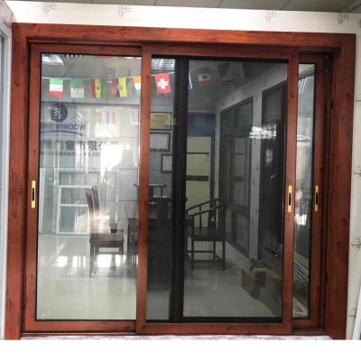 China Factory Direct Modern Black Color Sound Proof Aluminum Sliding Glass Door With Mosquito Mesh for sale