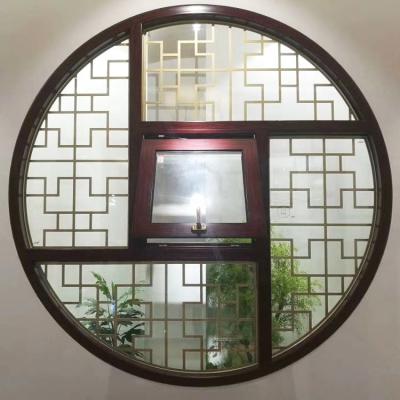 China Folding Special Rounded Aluminum Screen Window With Grille for sale