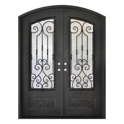 China Traditional Popular American Luxury Entry Doors Double Wrought Iron Entry Doors for sale