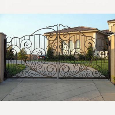 China Anti-theft Luxurious Anti-theft Wrought Iron Home and Apartment Front Entrance Gate Grill Designs Garden Gate for sale