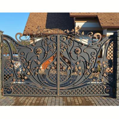 China Fancy Design Anti Theft Iron Gate Wrought Iron Gates For Homes for sale