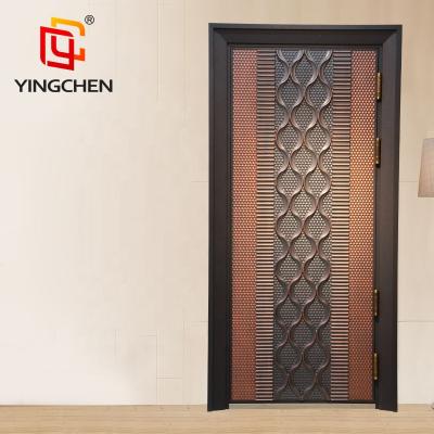 China Modern Stylish Entrance Security Steel Wrought Iron Door Design For Pakistan for sale