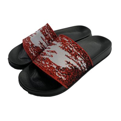 China Fashion Inkjet Anti-Slippery Men Knit Design Top Sandal Eva Beach Slide Custom Slippers for sale