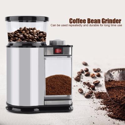 China Portable Adjustable Electric Coffee Burr Bean Grinder Kitchen Tool Electric Household Household Stainless Steel Coffee Grinder for sale