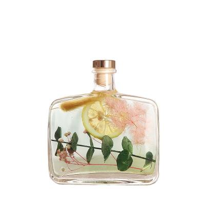 China Gift & Craft Aromatherapy Glass Bottle 100/200ml Transparent Square Diffused Perfume Bottle Floating Bottle Decoration for sale