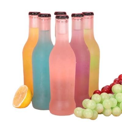 China Wholesale Frosted Empty Beverage Cocktail Class Bottle 275ML ​​Fruit In Glass Juice Drink Ice Glass Bottle Custom for sale