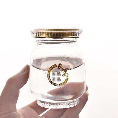 China Transparent Food Bird's Nest Glass Bottle Sealed Jam Honey Bottle Heat Resistant Bird's Nest Glass Jar Cooked Dessert Bottle for sale