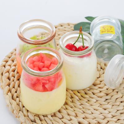 China Wholesale 100ML Thick Clear Glass Beverage Pudding Bottle Household Baked Jelly Bottle Mousse Jar for sale