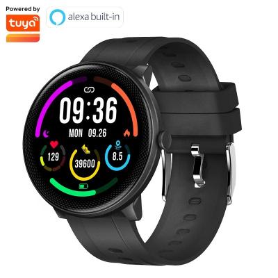 China Wifi Control Tuya Morrison IoT Smart Watch Support Amazon Alexa Built-In 1.28inch Round Health Monitor SDK Watch for sale