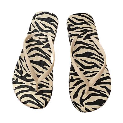 China Cushioning Women Slipper Sandal Shoes Zebra Pattern Designer Slippers Female Fashion Flip Flop Slippers for sale