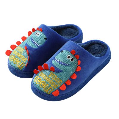 China Cute Thermal Children's Cartoon Dinosaur Slippers Boys Shoes Slippers Autumn Home Cotton Winter for sale