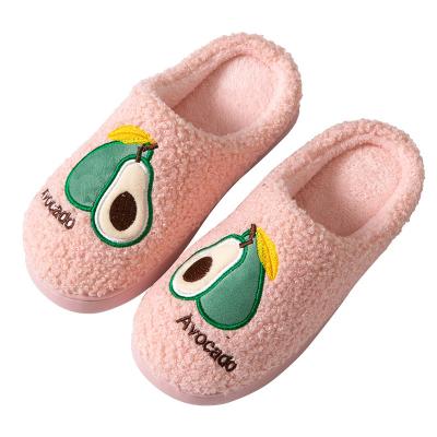 China Damping Slippers Cotton Children's Autumn and Winter Cute Comfortable Warm Cartoon Avocado Baby Slippers for sale