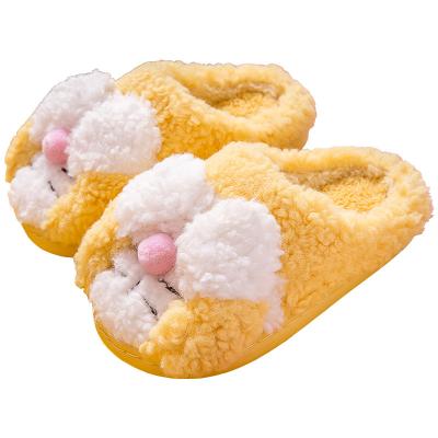 China Custom Winter Cartoon Cartoon Pattern Cute Thermal Warm Plush Kids Slippers For Baby for sale