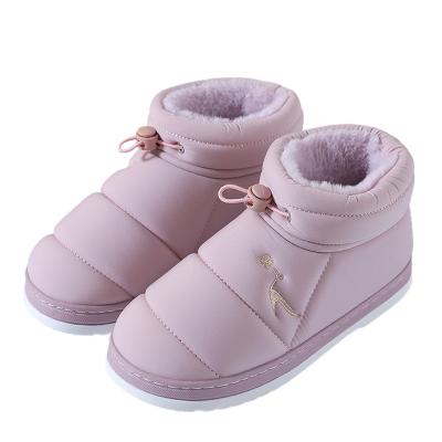 China Thermal Unisex Non-slip Waterproof Velvet Slippers Winter Bottom Cloth Cotton Warm Shoes for sale