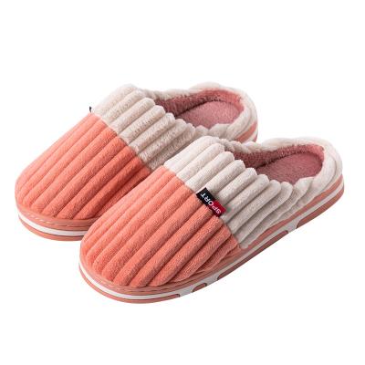 China Cushioning new warm men's and women's indoor home cotton slippers plus velvet slippers for sale